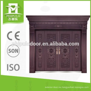 Puerta exterior del cobre del chalet del alto brillo de los nuevos productos del fabricante de China